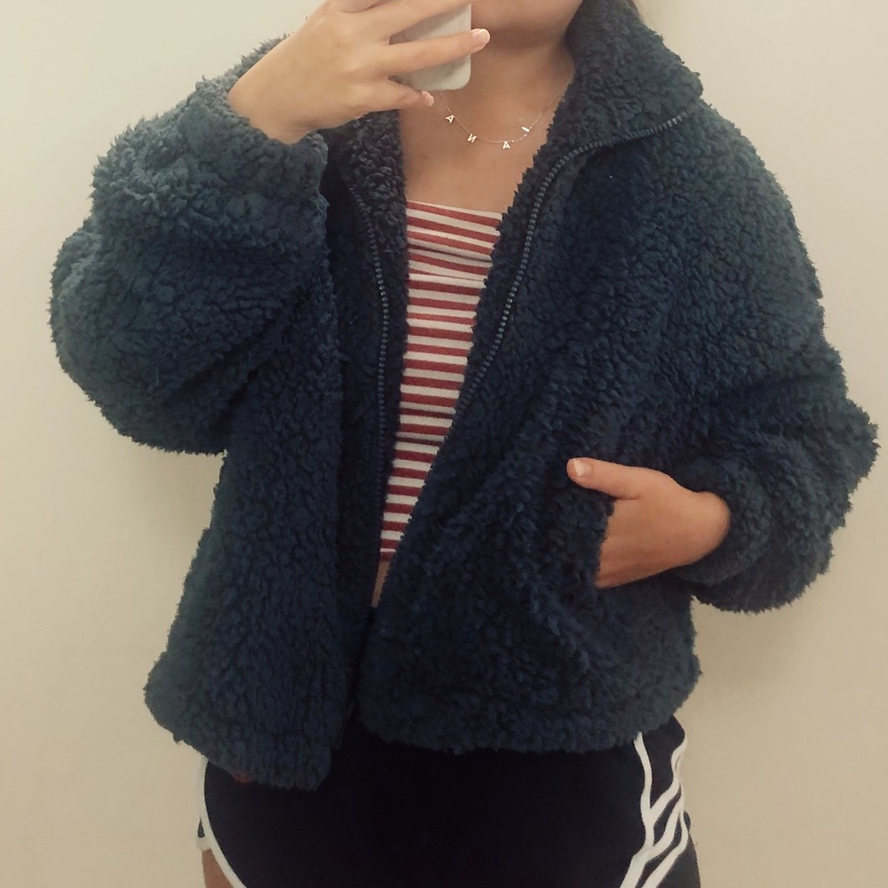 Grey Urban Outfitters Fluffy Jacket